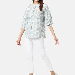 AKKRITI BY PANTALOONS Mandarin Collar Printed Cotton Tunic image 5