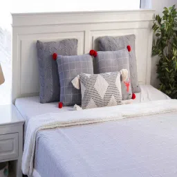 pluchi Grey Cotton Solid 250 Gsm Double Bed Blanket image 2