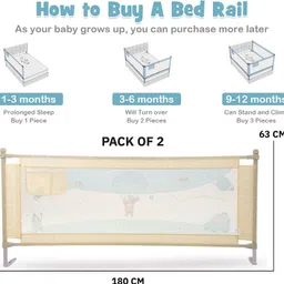 baybee Bed Rail Guard Barrier Baby Portable Safety Protector Fence Foldable Bed Guard image 3