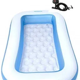 young star PREMIUM COMBO(USA*INDO**99) BIG 5.5 FEET SIZE RECTANGULAR WATER BATH SWIMMING POOL FOR KIDS AND ADULTS . BEST SELLER ,PEOPLE CHOICE 5.5 FEET WATER SWIMMING POOL FOR ALL AGE GROUP. 5.5ft Rectangular Shape Inflatable Swimming Pool with Double Quick Hand Air Pump with 3 Nozzles for Beds Inflatable Swimming Pool Inflatable Swimming Pool, Inflatable Toy Pump-picture-24