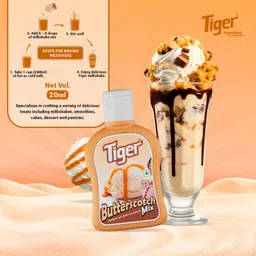 tiger Milkshake Combo Butterscotch Mix, Chocolate Mix, Hazelnut Mix, Vanilla Mix image 4