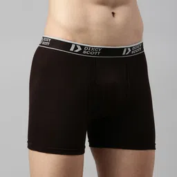 DIXCY SCOTT Men Navy Blue & Grey Melange Pack Of 3 Solid Pure Cotton Trunk image 2