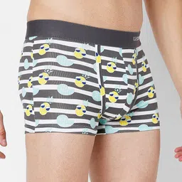 UnderJeans by Spykar Men Grey & White Printed Cotton Blend Trunk UJNPTS048WHITEDKGREY image 5