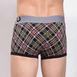 Zoiro Men Pack Of 2 Printed 4 Way Stretch Cotton Trunks ZO-TTRU0082-0032-LB-BK-XXL-2P image 2