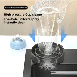 inkspot Waterfall and Pull-down Faucet/304 Grade Stainless Steel Multifunctional Waterfall Kitchen Sink 304 GRADE All in One 30x18 inch Under Counter Basin image 3