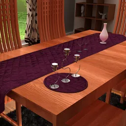 Home Heart Purple Quilted Reversible Table Runner image 1