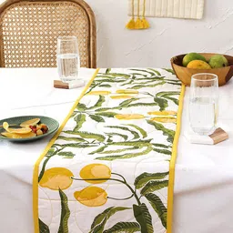 House This Set of 2 Yellow Printed Pure Cotton Table Runners image 1