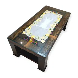 TANLOOMS Yellow & White Embroidered Table Runners image 1