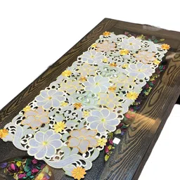 TANLOOMS Yellow Embroidered Table Runners image 1