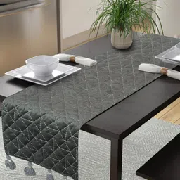 eyda Grey & White Quilted Table Runners image 1