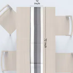 FABURAA Off White Colourblock Cotton Table Runners image 2