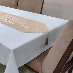 GROKI Beige 2 Pcs Floral Printed Durable Dining & Centre Table Runner image 4