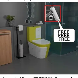 Premium Quality C017 Premium Quality Shining Yellow commode with White Marble Finish and Round Western Commode-image-28