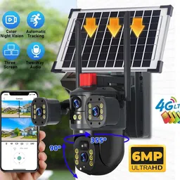 SROPX 6MP 4G Dual Lens PTZ Camera | Solar Wireless CCTV with Motion Detection Alarm Security Camera-image-7