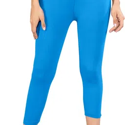 indian flower Capri leggings Women Light Blue Capri-picture-12