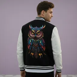 barmanic Men Graphic Print Fleece Jacket image 1