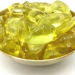 plus value Lemon Quartz Tumbled Stone in bronze bowl – Healing & Vastu Crystals Regular Asymmetrical Crystal Pebbles image 3