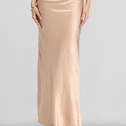 tokyo talkies Women Solid Straight Beige Skirt-picture-24