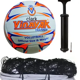 clark orange pu vinayak volleyball with DX6 net and pump Volleyball - Size: 4-picture-23