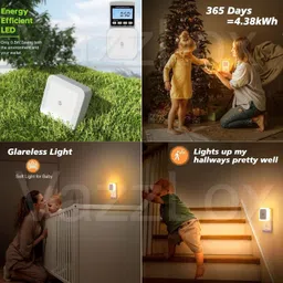 TINSUHG Smart Night Lamp with Automatic Sensor ONOFF Dim LED Lights Smart Sensor Light image 5
