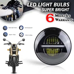 miwings Minus Without Ring Led Headlight For All Royal Enfield Models or Thar Headlight Motorbike, Car LED for Royal Enfield, Mahindra (12 V, 60 W)-picture-27