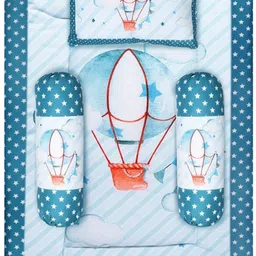 karovi fashion Blue 3 Pillows & Rectangle shape Balloons Theme Cotton Baby Bed for 0-1 Year-picture-21