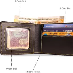 navya royal art Men Casual, Formal, Evening/Party, Formal, Trendy Black Artificial Leather, Genuine Leather Wallet image 2