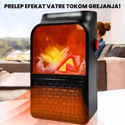 tnglov Portable Plug-In Wall Heater 800W | Realistic Flame Effect Heat Halogen Room Heater image 3