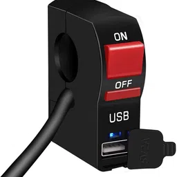 boosty Motorbike Headlight ON/OFF Button Connector Start Handlebar Controller Switch with 2.1A USB Charge ( FOR ALL BIKES ) 2 A Bike Mobile Charger-picture-17