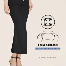 BuyOnn Saree Petticoat Shapewear Black Lycra Blend Petticoat image 3