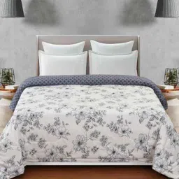 Florida 180 GSM Floral Reversible All Season AC Comforter / Blanket / Quilt (Pearl, 220x240 CM)-picture-37