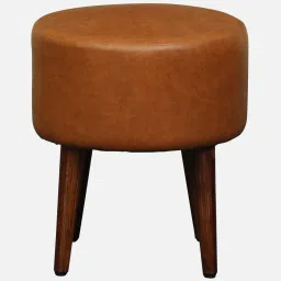 casacraft from pepperfry Bezel Leatherette Seating Stool In Brown Colour image 5