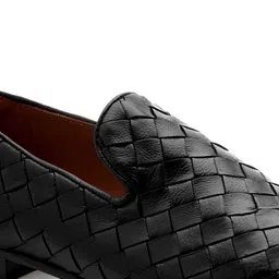 Ruosh Men Textured Leather Woven Formal Slip-On Shoes image 3