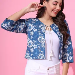 DECKEDUP Floral Printed Cotton Tie-Up Shrug-picture-16