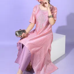vishudh Women Cotton Blend Kurta Pant Set-picture-39