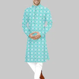 parallel times Men Cotton Blend Kurta Pyjama Set-picture-28