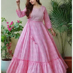 daizen Women Embroidered Viscose Rayon Anarkali Kurta image 5