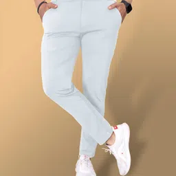 styrova. Men Slim Fit Grey Lycra Blend Trousers image 1