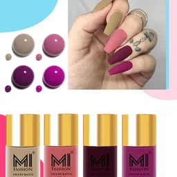 MI FASHION Velvet Matte Set of 4 Nail Polish 9.9 ml Each - Shade 32, 35, 37, 38-picture-49
