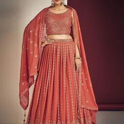 Fusionic Embellished Sequinned Ready to Wear Lehenga & Blouse With Dupatta image 1