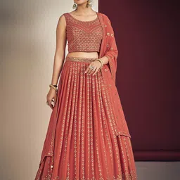 Fusionic Embellished Sequinned Ready to Wear Lehenga & Blouse With Dupatta image 2