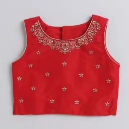 The Magic Wand Girls Floral Embroidered Ready to Wear Lehenga & Blouse With Dupatta image 2