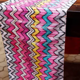zeba Waves (12x84) Multicolor Polyester Table Runner image 2