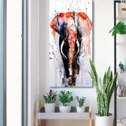 999store Colourful Elephant Modern Art Canvas Art Print image 1