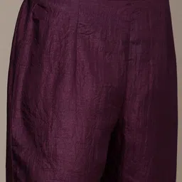 Anouk Women Purple Ethnic Motifs Embroidered Regular Kurta with Palazzos & With Dupatta image 2