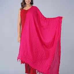 HERE&NOW Pink Cotton Dupatta-picture-18