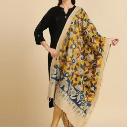 Dupatta Bazaar Floral Printed Pure Cotton Kalamkari Dupatta image 1