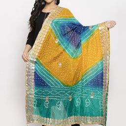 Clora Creation Printed Bandhani Dupatta with Gotta Patti-picture-36