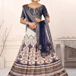 SAPTRANGI Printed Ready to Wear Lehenga & Blouse With Dupatta-picture-23