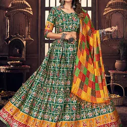 Exotic India Printed Cotton Ready to Wear Lehenga & Blouse With Dupatta-picture-10